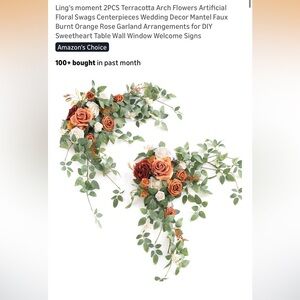 Ling’s Moments 2PC Floral Swags - Terracotta